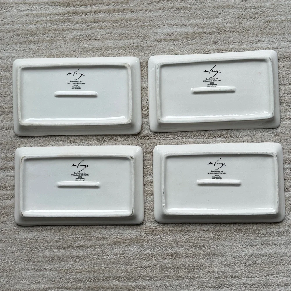 Set of 4 Williams Sonoma Marc Lacaze Wine Pairing Series Appetizer Plates Cheese